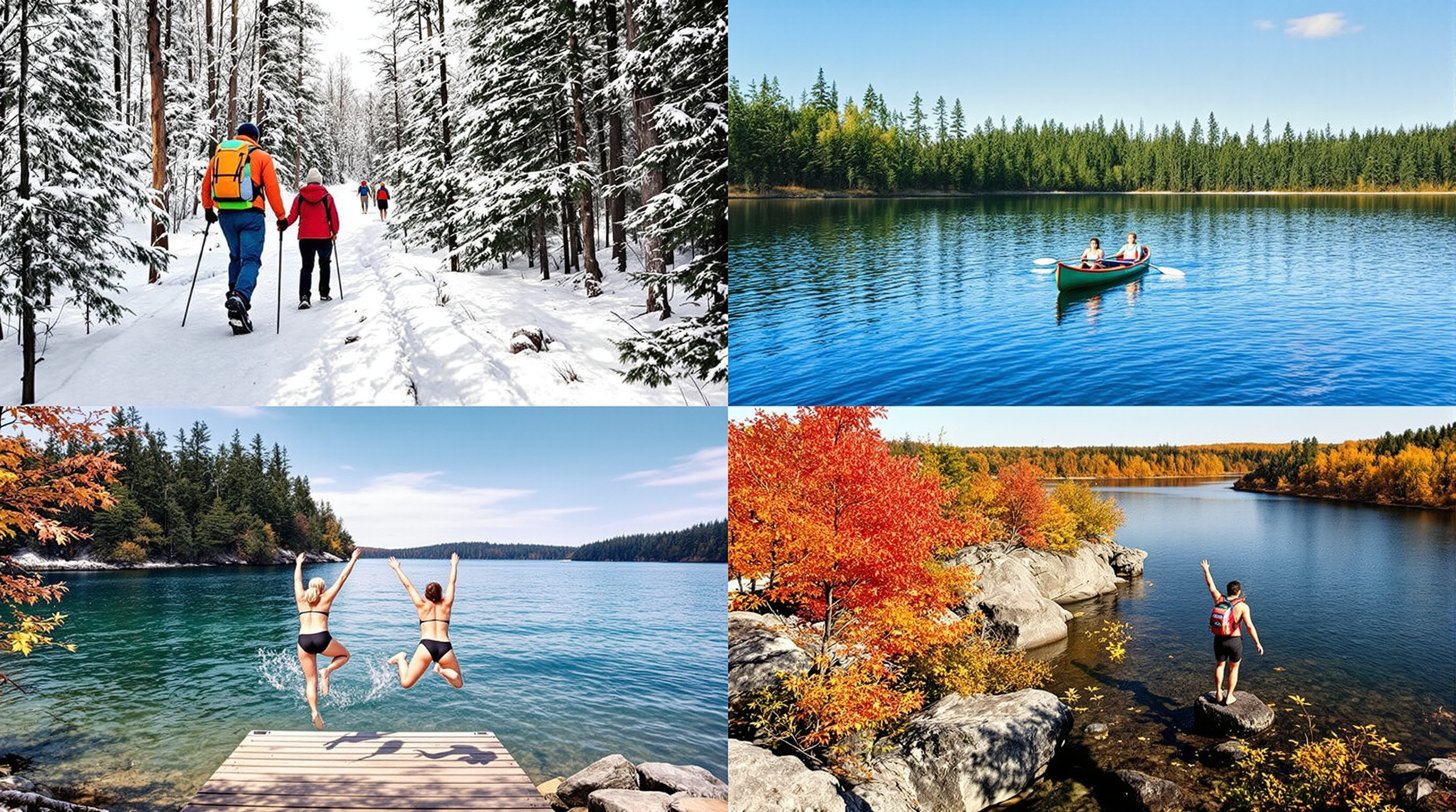 Four seasons of outdoor recreation in Haliburton Highlands Ontario